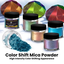 BALTIC DAY - Chameleon Mica Powder, 4 Jars of Color Shift Mica Powder Set - Epoxy Resin Color Pigment Powder - Chameleon Powder - Holographic Mica Powder - Mica Powder for Resin