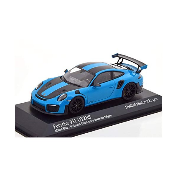 Mini Champs 1:43 Porsche 911 991 2 GT2 RS Weisach Package 2018 Light Blue Black Limited to 222 Packs