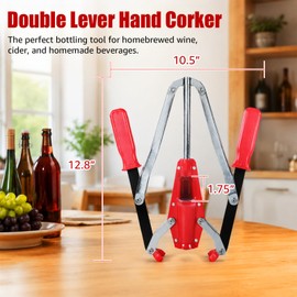Hgkeke Double Lever Wine Corker, Effortless Metall Corker for Wine Bottles