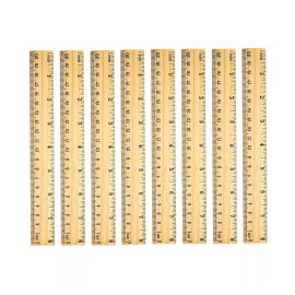SZLFSX 72 Pack Wooden Ruler 8 Inch Rulers Bulk Wood Measuring Ruler Office Ruler 2 S...