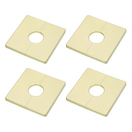 uxcell 4pcs Wall Split Flange 85mm / 3.3" Length Escutcheon Plate ABS Square Self-Adhesive Plumbing Cover Plates for 26mm / 1" Dia Water Pipe Faucet Decoration Accessories, Gold