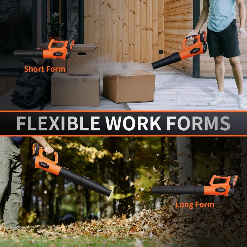 Leaf Blower, 21V Cordless Electric Blower with 2 2.0Ah Batteries