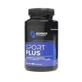 Sport Plus | Glutatión, Vitamina C, Curcumina, Trans-Resveratrol, B6 y B12 | Antioxidantes y apoyo a energía y recuperación post-entrenamiento | 60 cá