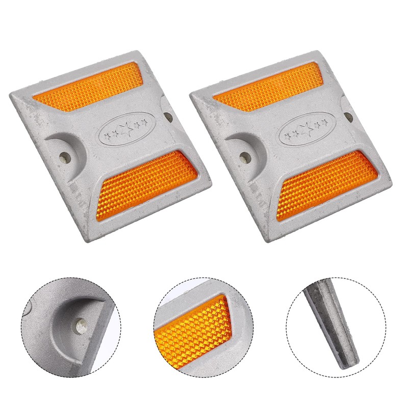 POPETPOP 2pcs Reflective Driveway Markers Aluminum Roadside Emergency Reflectors for