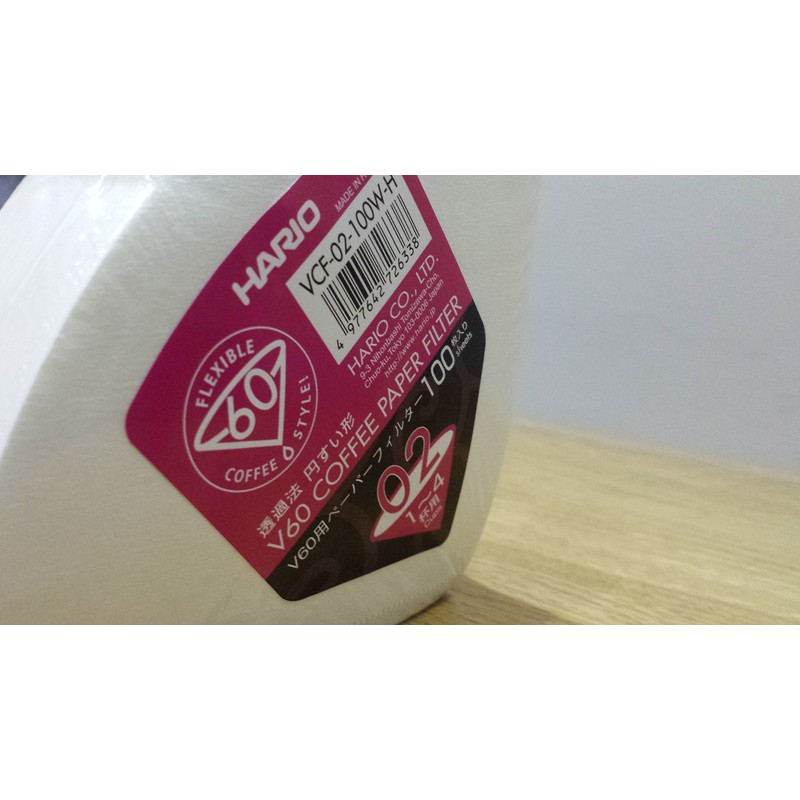 HARIO V60 Papierkaffeefilter GR02 ws, White,VCF-02-100W-H_SML