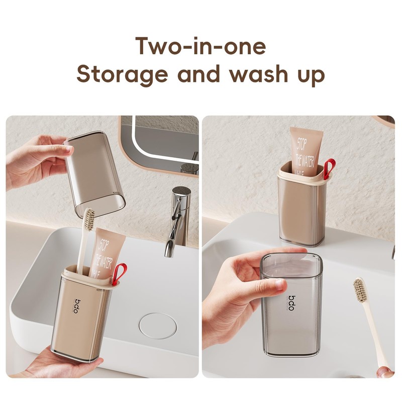 Toothbrush Case, Toothbrush Holder and Rinse Cup, Large Capacity Toothbrush