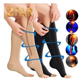 2 Pares Medias De Compresión Para Varices Piernas Cansadas F