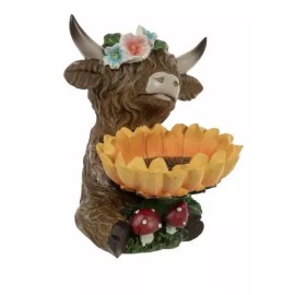 Hobby Lobby NEW! Hobby Lobby 2025 Spring Highland Cow With Sunflower Planter Holder Figurine
