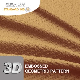 OVZME Cortina de regadera extra larga dorada de 72 x 84 pulgadas, cortina de baño de tela con textura en relieve 3D para baño, cortinas de baño de hotel y spa, repelente al agua, lavable a máquina