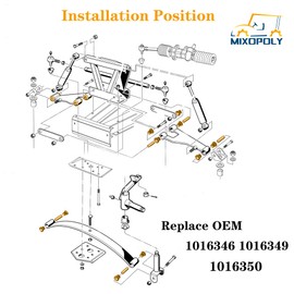 Mixopoly Front Spring and Upper A-Arm Bushing Sleeve Kit for Club Car DS Gas & Electric Golf Cart 1992-up, Replace OEM 1016346 1016349 1016350