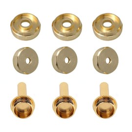 Jiayouy Trumpet Repair Kit - Finger Buttons, Valve Cap, Piston Spring, Drain Valve Key - Gold