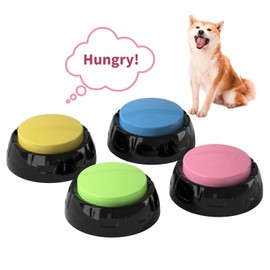 Recordable Pet Button, Dog Buttons for Communication Pet Training Buzzer, 30 Second Record & Playback, AA Battery for Longer Battery Life, (4 Pack Light Color)
