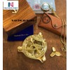 Captain Brass Sundial Compass with Hardwood Wooden Box Nauticalmart