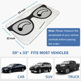 AYAMAYA - Parasol para coche, bonito parasol, portátil, grande, lindo, de dibujos animados, para ventana de coche, para automóvil, exteriores, protector de rayos UV, impermeable, plegable, para bebé