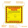 Hazardous Waste Label 6"x6" Adhesive-Poly Vinyl Warning Stickers Self Adhesive