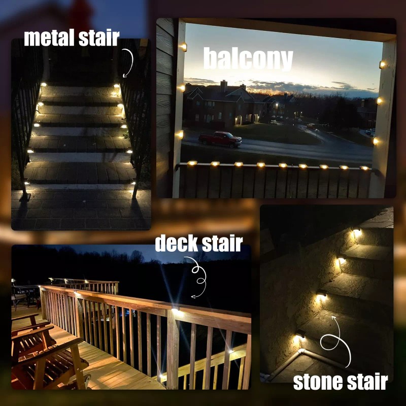 SOLPEX Solar Powered Deck Lights 16 Warm White LED Lights