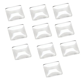 dophee Square Glass Cabochon for Jewelry Making, Clear Dome Tiles Cabochons with Flat Back, Dome Bead Cameo Cabochon Tile for DIY Craft Photo, Pendants, Rings, Necklace, 25mm/1in, 10-Pack