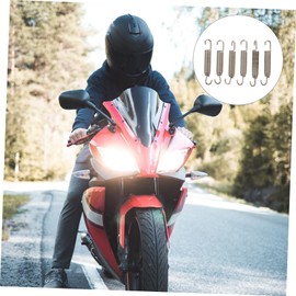 NOLITOY 6pcs Exhaust System Springs Fully Rotatable Rustproof Tension Springs for Secure Mounting for Exhaust Pipes for Motorcycles and Scooters