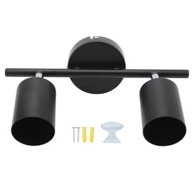 LED Track Light Kit 2 Heads 10.8in Track 90 Degrees Rotatable 2 Light Track Lighting Kit for GU10 Bulb Ceiling