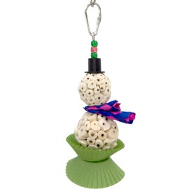 Mandarin Bird Toys by M&M 1502 Small Sola Snowman - Handcrafted Colorful Shreddable Bird Cage Toy, Sola Wood, Bamboo, Paper Cup