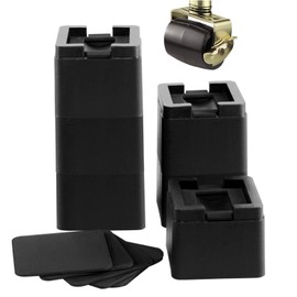 BTSD-home 3 Inch Heavy Duty Bed and Furniture Risers Adjustable Bed Lifts Fits to All Wheels of Furniture, Sofas and Tables, Couches 6 Pack