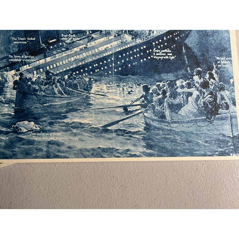 TITANIC SINKING APRIL 15, 1912 REPRINT OF AN OLD LITHO,