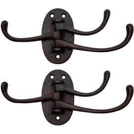 Stephanie Imports Set of 2 Rustic Cast Iron Swivel Wall Coat Hooks (Vintage Rustic Bronze)