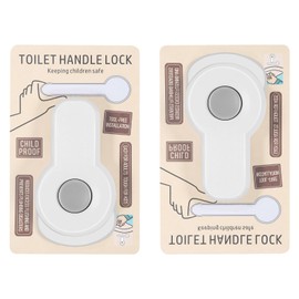 Baby Proofing Toilet Locks, Child Safety Toilet Lock,Toilet Flush Child Safety Lock with Round Button,Toilet Locks for Toddlers Kids Children,Strong Adhesive Toilet Lock for Bathroom Washroom(2pcs)