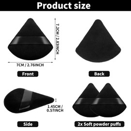 Molain 2Pcs Triangle Makeup Puff Velvet Face Puff Cosmetic Foundation Blender Sponge for Loose Powder Body Powder Makeup Tool