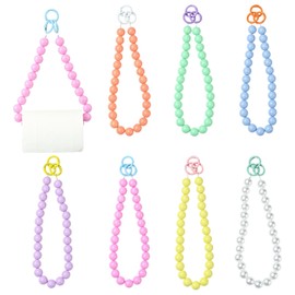 KitBeads 7Pcs Toilet Paper Holder Colorful Beaded Hanging Tissue Holders for Wall Mount No-Drill Bedroom Bathroom Towel Holder Decor