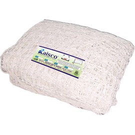 RAISCO - Red de seguridad para gatos estabilizada contra rayos UV, antipájaros, overol, 24 capas de 1,5 mm con cuerdas de lazo en las esquinas y kit de instalación (tamaño 8 x 6), color blanco