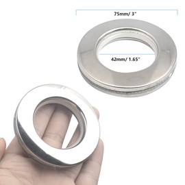 Kuasting Curtain Grommets Surface 28 pcs Stainless Steel Metal Curtain Eyelet Rings Inner Layer ABS Plastic Large Metal Grommets 1.65“ Metal Grommets for Curtains (28)
