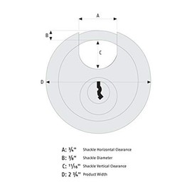 ABUS 20/70 Diskus Stainless Steel Padlock with 3/8" Shackle, Keyed Different, Made in Germany