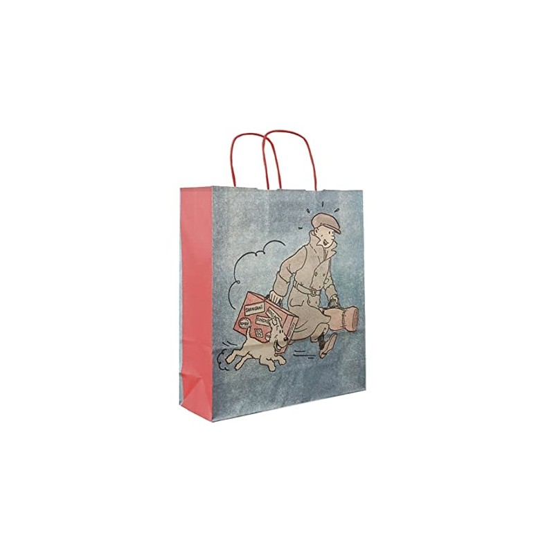 Moulinsart Recycled Paper Bag Tintin and Snowy ils Arrive 36
