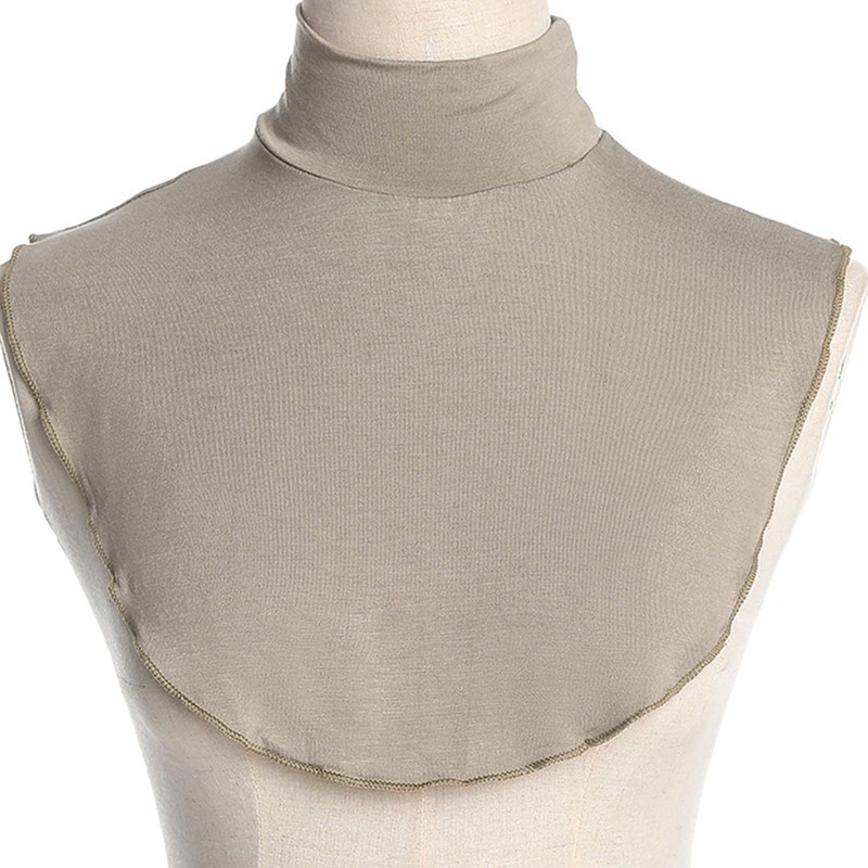 TERNCOEW Womens Turtleneck Fake Collar Islamic Hijab Extensions Solid Color