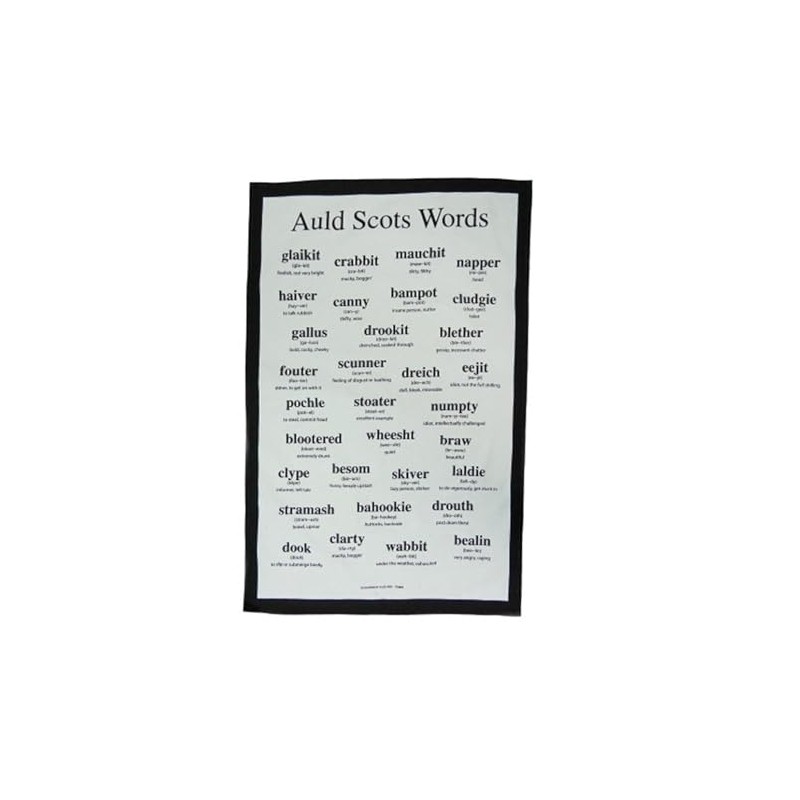 Glen Appin of Scotland Auld Scots Words Cotton Tea Towel