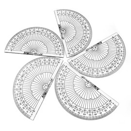 Ashton and Wright - 180 Degree Protractor - 10cm - Lightweight School Protractor - Pack of 5 (Transparent Clear)