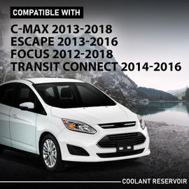 LQI Engine Coolant Expansion Reservoir Overflow Tank with Cap Fit Ford C-Max 2013-2018,Fit Escape 2013-2016,Fit Focus 2012-2018,Fit Transit Connect 2014-2016 CV6Z8A080A-PFM, BE8Z8100A, FO3014110
