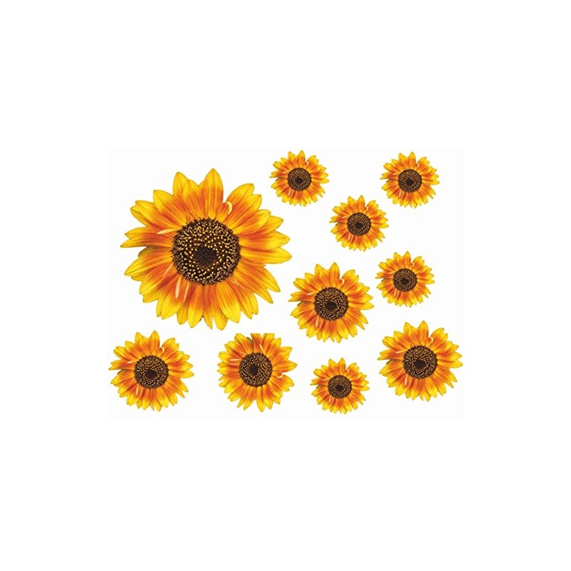 "Painted" Sunflower Flower Decals Car Stickers Graphics Nursery Wall Window