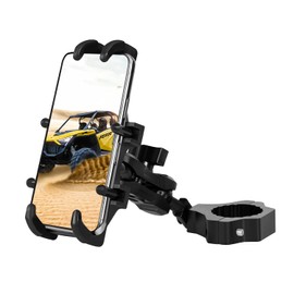 UTV Phone Mount, 360°Rotation ATV Phone Holder Easily Install on 1.75-2" Roll Bar, One Hand Operation Phone Carrier, 8 Claws and Aluminum Alloy Sturdy to Hold 4.7"-7.1" Devices for UTV, SXS