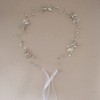 Bufenia Leaf Wedding Bridal Hair Vine Rhinestone Headpiece Silver Bridal