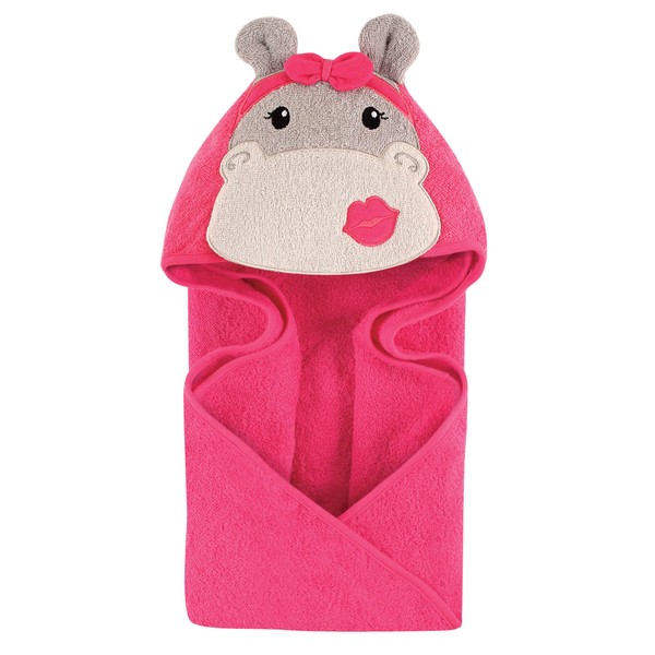 Hudson Baby Animal Face Hooded Towel, multicolor/fantasía (Hip Hippo), 33''x33''