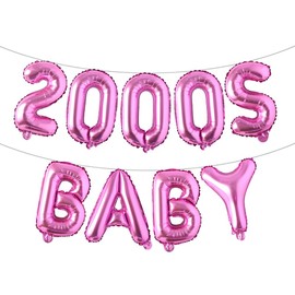 2000s Baby Party Decor Y2K Early 2000s Party Backdrop Banner Y2k Pink Party Backdrop Foil Balloons Y2k Balloons Birthday Party Decor Supplies (2000S BABY Rose Red)