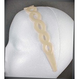 Cream Plastic Chain Link Headband Oval Braid Hair Band Accessory Grip Teeth Fashion hair Accessories for Women