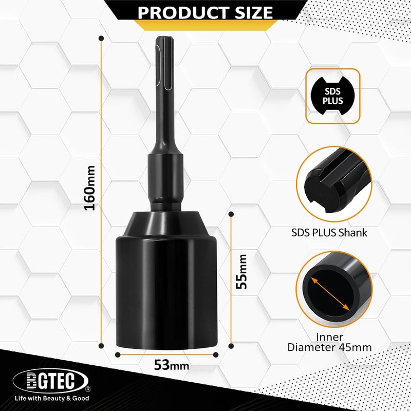 Ground Rod Driver Bit-BGTEC 2pcs 1-3/4" SDS Plus Grounding Rod