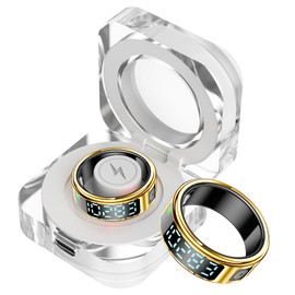 Yeforu Smart Ring Men Women Fitness Ring with LED Screen Display Digital Pedometer Step Counter Calorie Heart Rate Monitor Sleep Ring Health Tracker Smart Rings for Android & iOS Phones