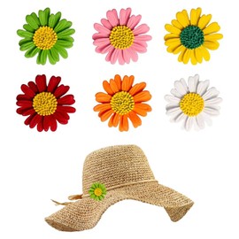 JDCMEI Pack of 6 Enamel Flower Brooch, Daisy Brooch Pin, Flower Enamel Daisy Brooch, Mini Chrysanthem Brooch, Daisy Flowers Decoration for Sweaters, Scarves, Dresses, Suits, Bags, Metal