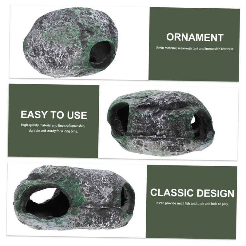 Kisangel Realistic 1pc Aquarium Cave Ornament Fish Tank Accessories Stone