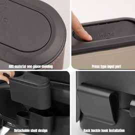 Car Trash Can with Lid,Mini Car Garbage Can Leakproof Trash Bin for Car,Automotive Garbage Container Accessories (Black)