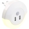 Luminea USB Power Supply: LED Socket Night Light with PIR